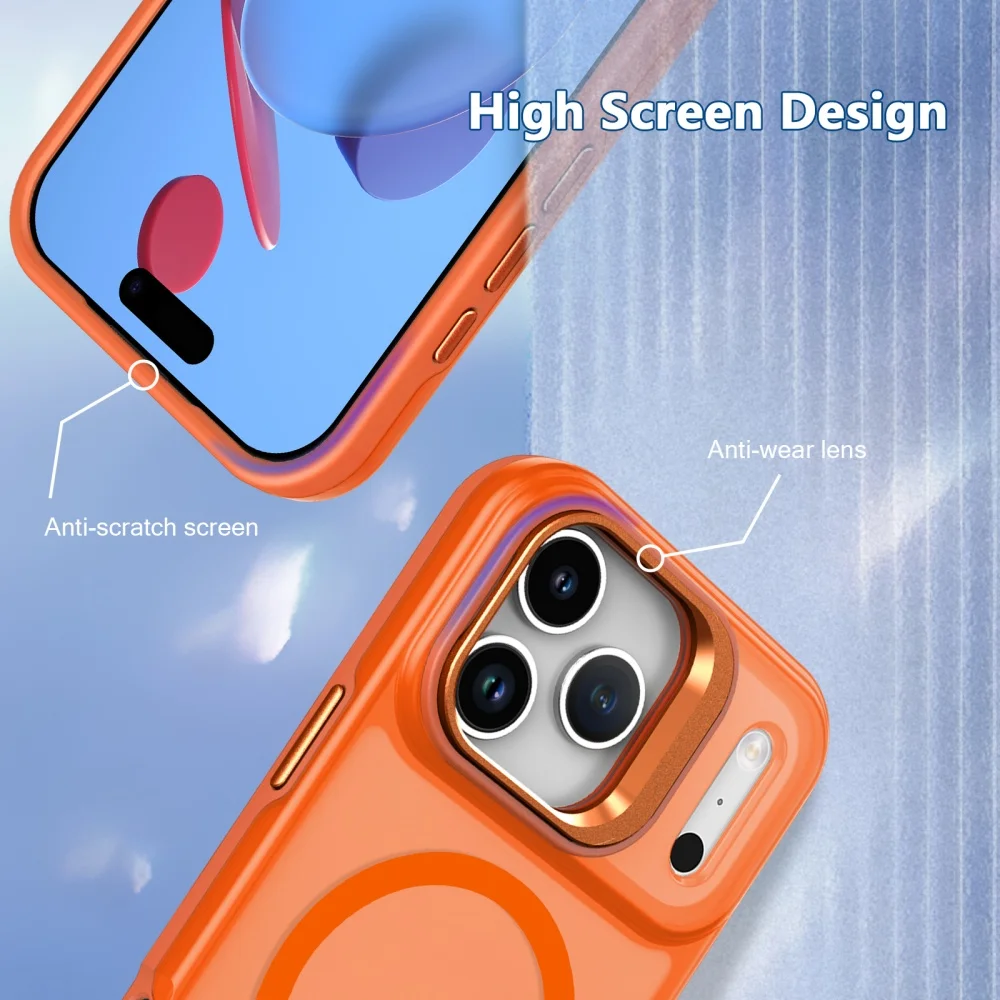 Soporte de lente magnético para funda Magsafe para iPhone 17 Pro Max 16 15 11 13 12 14 Plus, cubierta híbrida mate a prueba de golpes