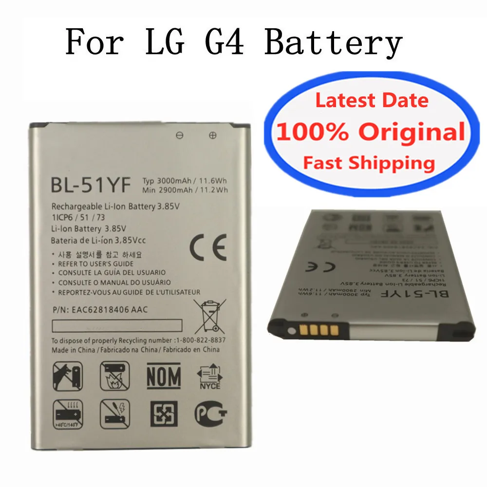 Batería BL51YF BL-51YF para LG G4 H815 H811 H810 H818 H819 V32 VS986 VS999 US991 LS991 F500 G Stylo F500 F500S F500L