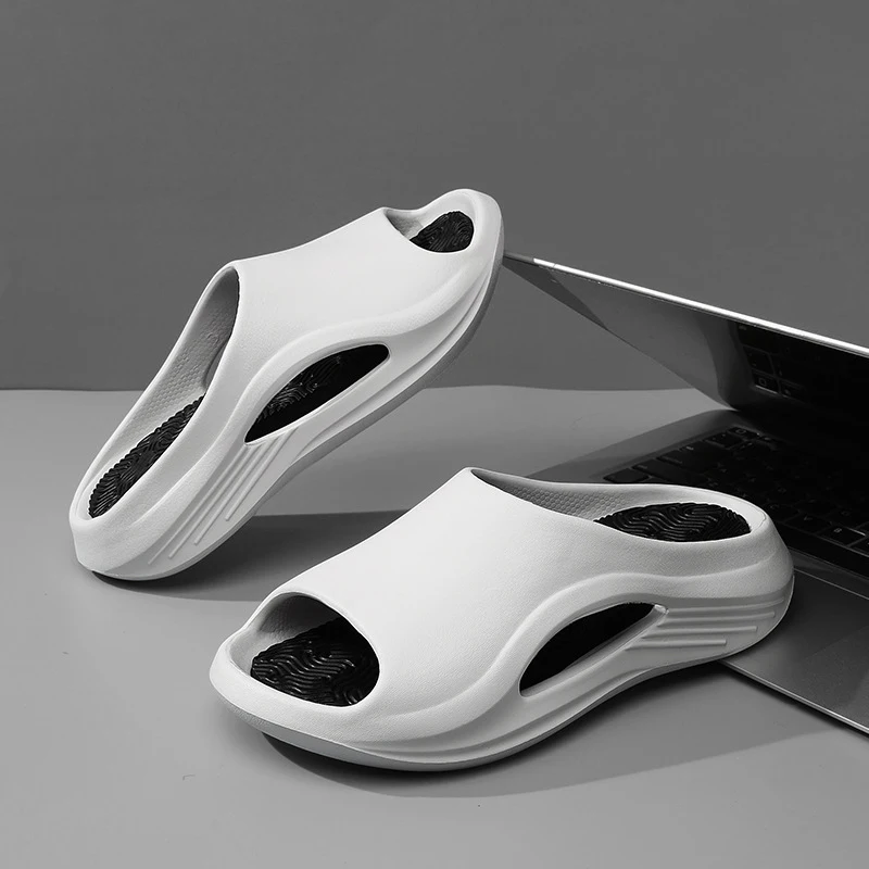 

Men Women Summer Thick Sole Slippers Non-Slip Outdoor Sport Slide Sandals Couple Bathroom Soft Bottom Shoes Casual Flip Flops