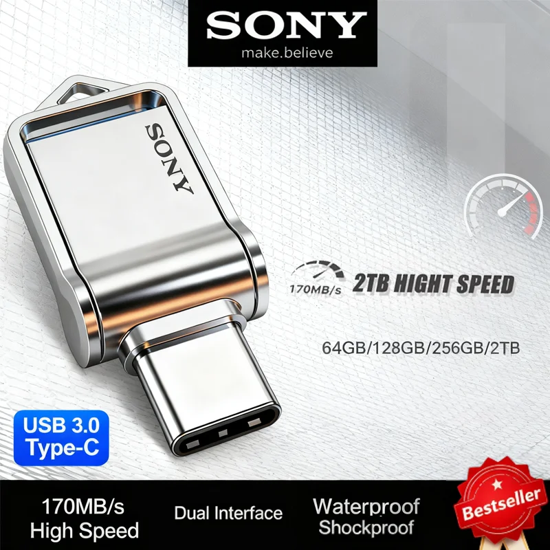 

SONY Original 1TB Flash Drive 2TB USB 3.0 Mini 2 IN 1 High Speed U Disk OTG 512GB 256GB 128GB Portable Drive Memoria Storage