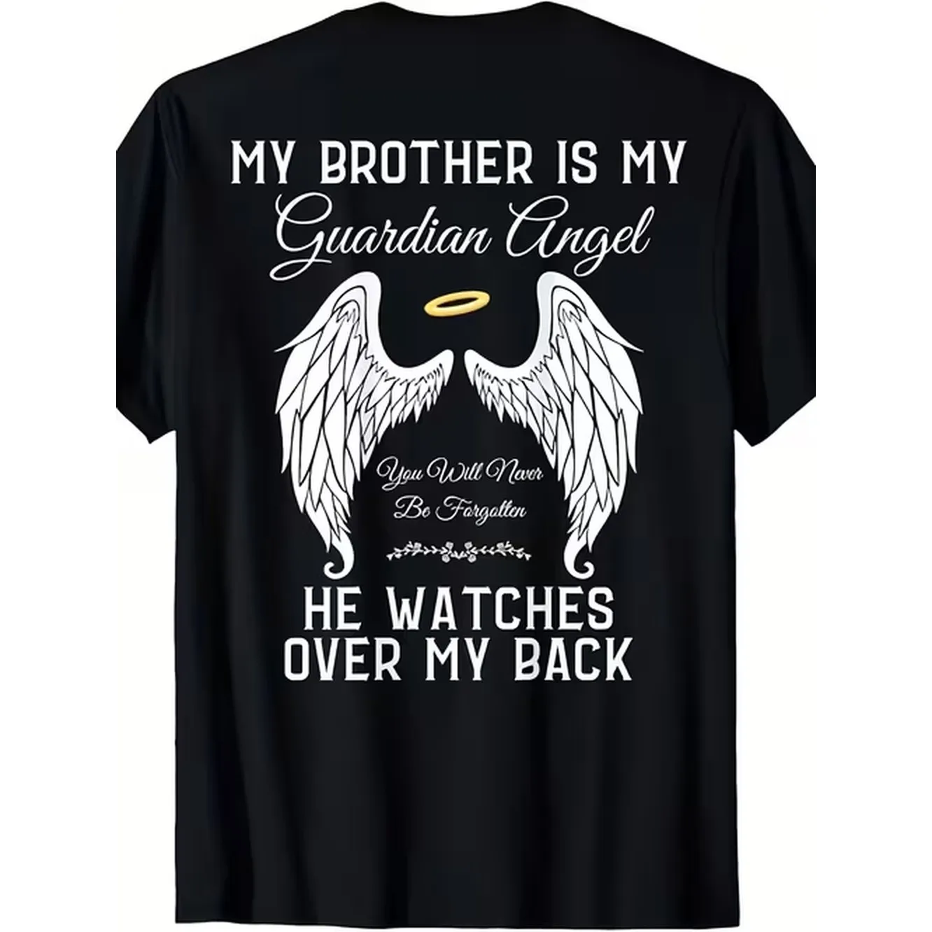 This T Shirt Made From Ultra Soft And Breathable Material Features A My Brother As Angel In Heaven With Short Sleeves And A Regular Fit