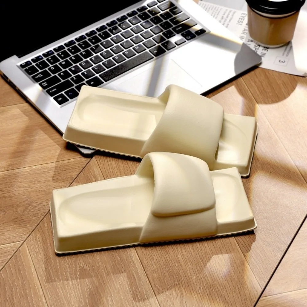 شباشب منزلية مربعة غير قابلة للانزلاق، نعل سميك ناعم، شرائح مسطحة القاع، قباقيب يابانية، صنادل إيفا إبداعية للشاطئ