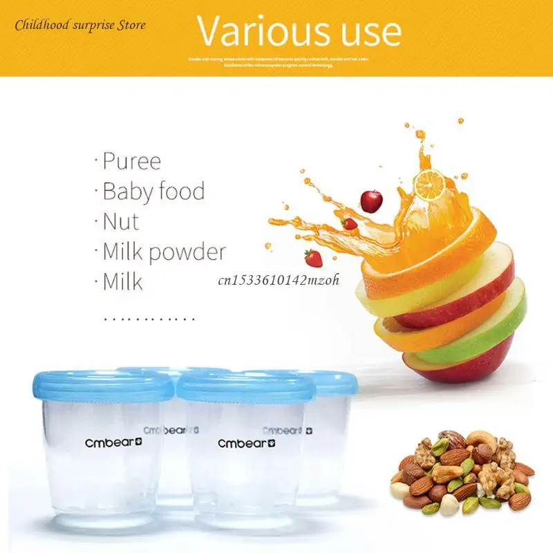 Baby Jars with Lids Freezer Storage Milk Powder Container Tray Dropship