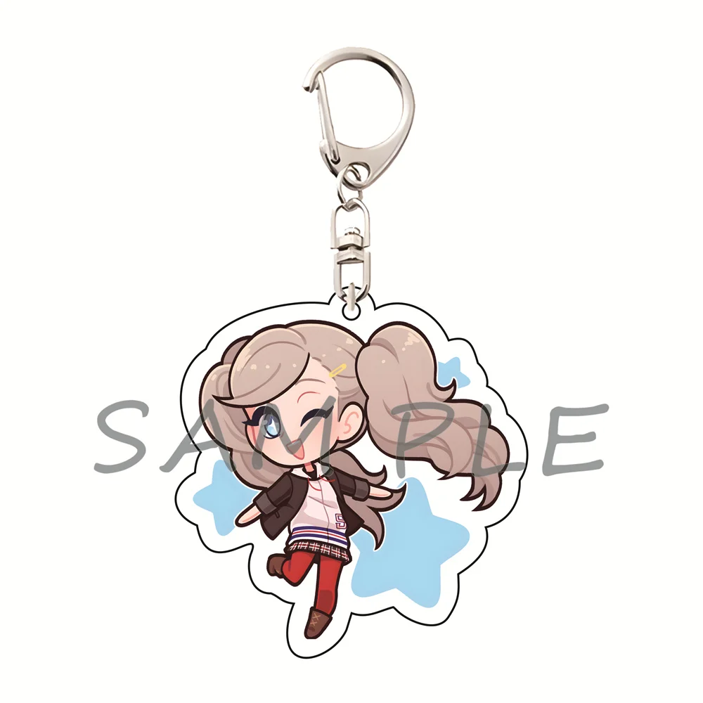 Persona 5 6cm Acrylic Keychains Color Star Background Chibi Game Collectible Bag Pendant Car Key Accessory Fan Gift