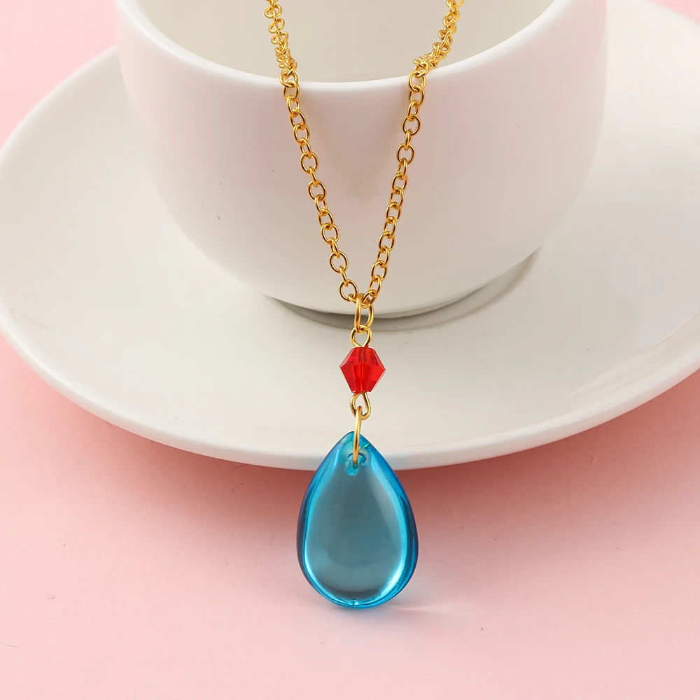 Anime Cartoon Howl's Moving Castle inspirierte Halskette mit blauem Kristall, Cosplay-Anhänger, Schmuck für Frauen, Geschenk