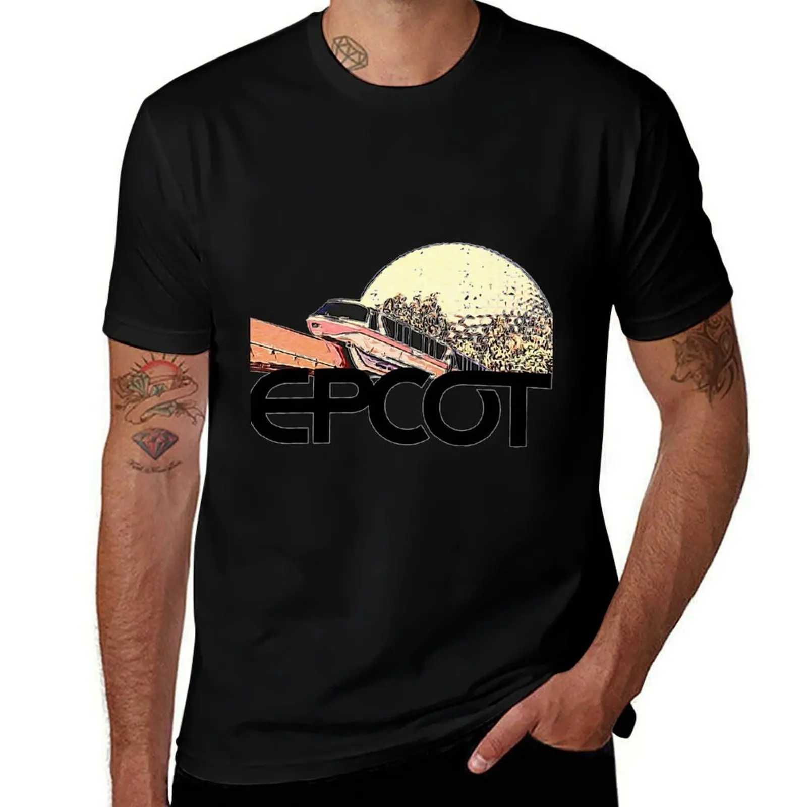 

Epcot T-ShirtEpcot's Spaceship Earth and the Monorail T-Shirt Trendy Print Short Sleeve T-Shirt