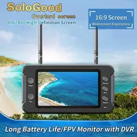 SoloGood 800*480 5.8G FPV Monitor with DVR 40CH 4.3 Inch LCD Display 16:9 NTSC/PAL Auto Search Video Recording