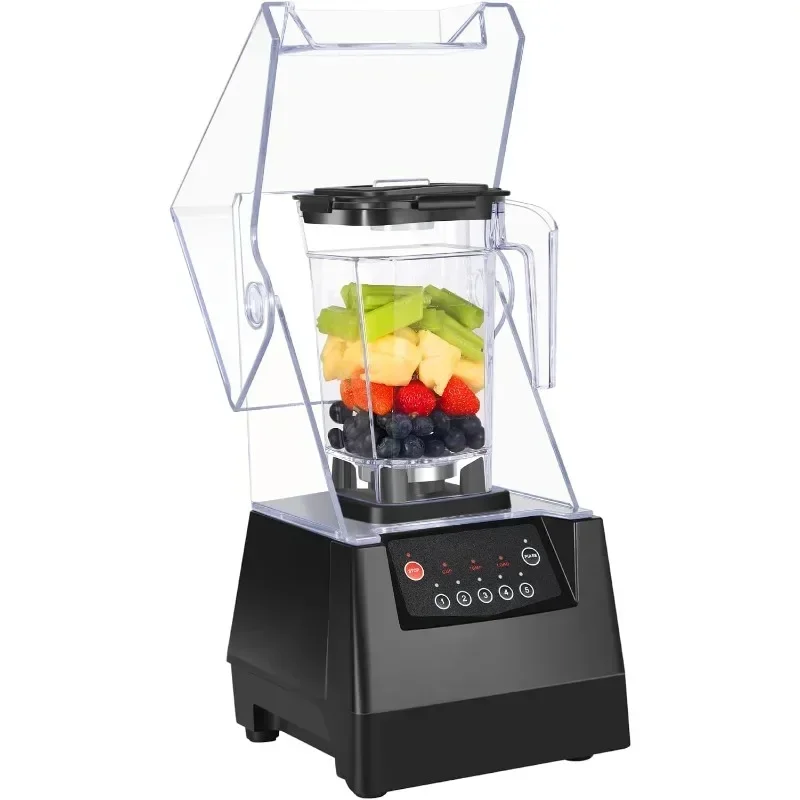 

SYBO Super Quiet Commercial Blender with Soundproof Enclosure, Self-Cleaning 4D Blades for Ice Crushing, Smoothies and Puree