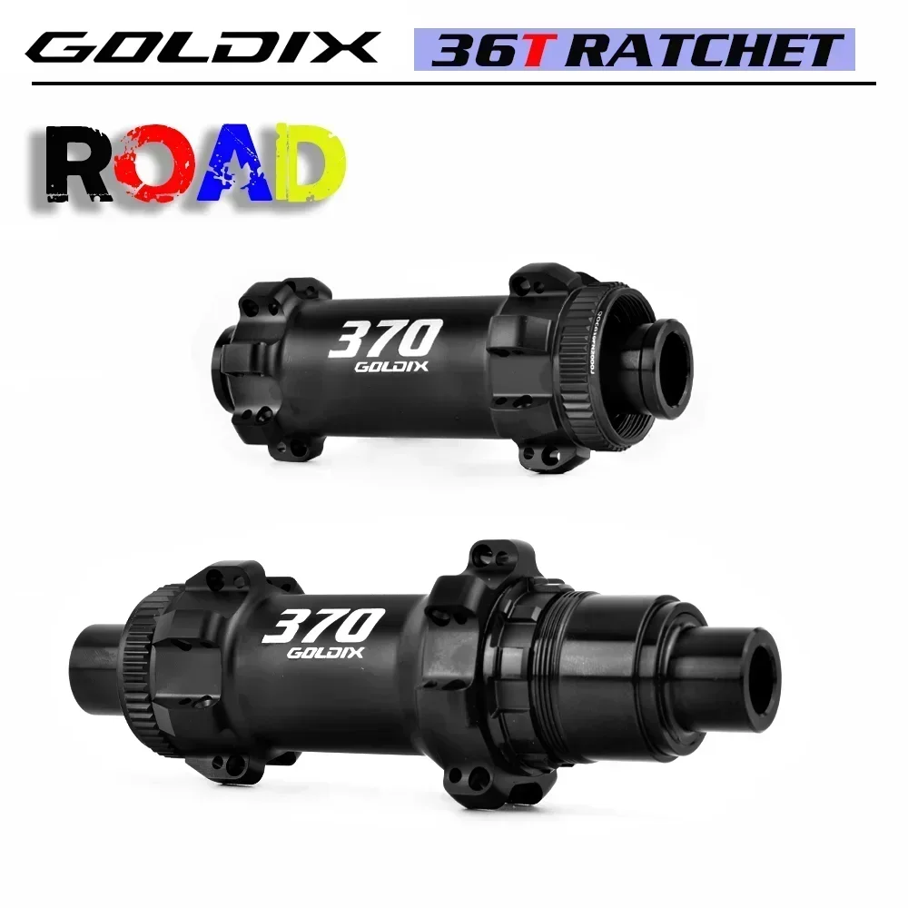 GOLDIX R370 Road Hub Center Lock Disc 24/28 Hole Ratchet 36T Straight Hub Gravel Bicycle for Shimano11 Speed SRAM