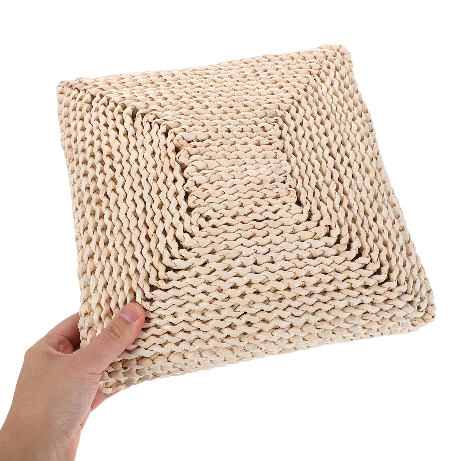 

Tatami Floor Pillow Japanese Style Square Sitting Cushion Straw Mat 30x30cm Padded Seat Cushion Outdoor Room Meditation