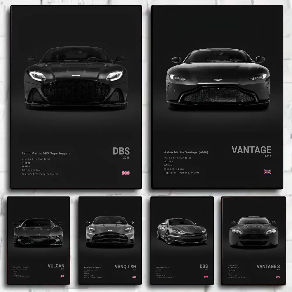 A-Aston M-Martin Supercar Poster Wall Art Poster Print Decorative Artwork for Bedroom Living Room Office Home Decoration