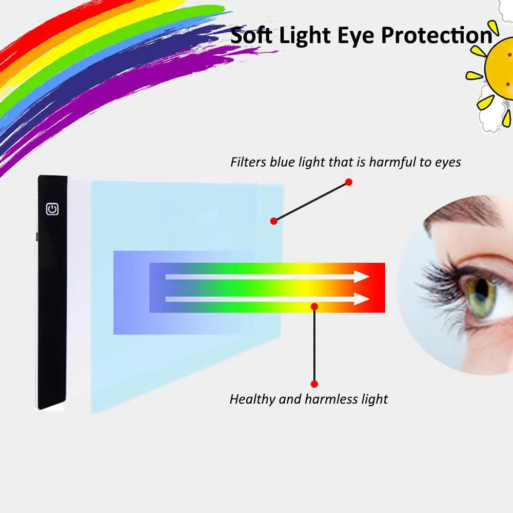 لوحة رسم LED مقاس A5، لوحة نسخ بإضاءة LED، سطوع قابل للتعديل لمشاريع الرسم الفنية الماسية #4
