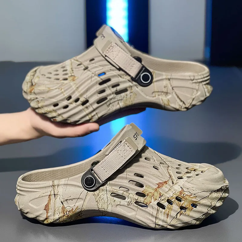 

2025 мужские тапочки, классические сабо высокого качества, мужские повседневные сандалии на платформе, уличная нескользящая мужская садовая обувь, sandalias hombre