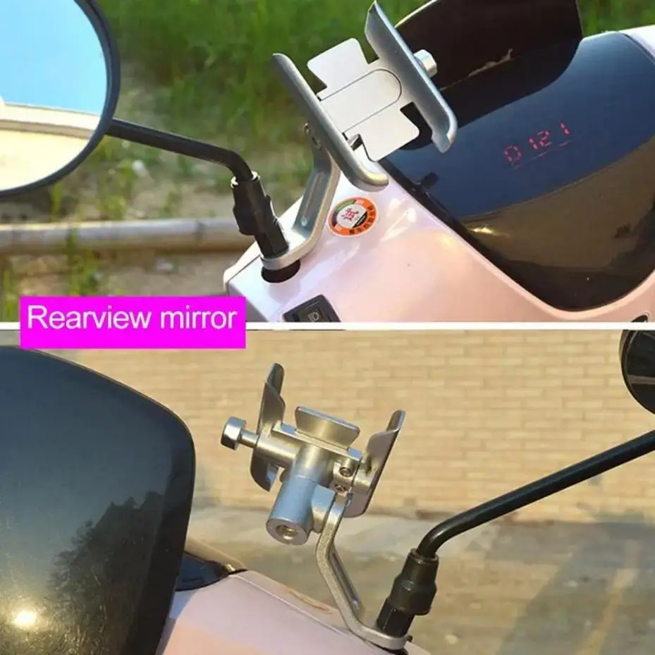 Aluminum Alloy Motorcycle Bike Bicycle Phone Holder For 4-7Inch Smartphone GPS 20-30mm Handlebar Mount Accessories 360° Rotation