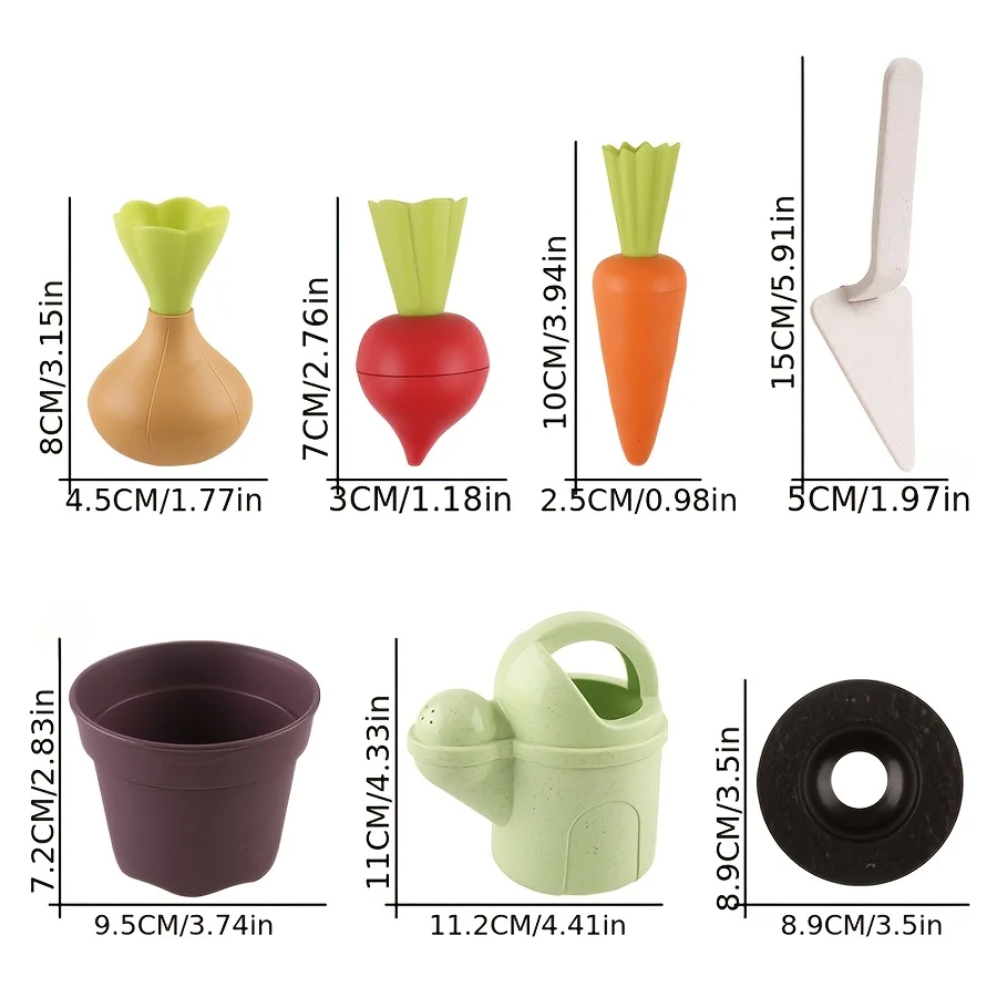 Zestaw do zabawy w piasku dla dzieci z łopatką, zraszaczem do sadzenia, zestawem do sadzenia rzodkiewek - zabawki na zewnątrz na prezenty urodzinowe, losowe kolory