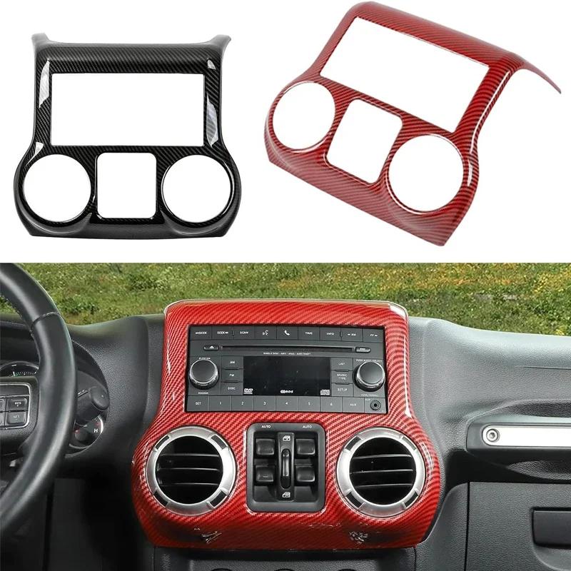 Carbon Fiber Window Control Panel Trim Cover Console Dashboard Decoration Accessories for Jeep Wrangler JK JKU 2011-2017