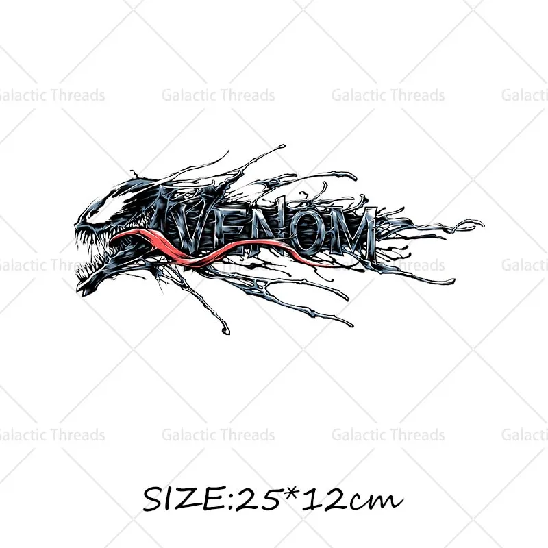 Venom Iron on Decals Heat Press Stickers Thermal Patches for Clothes Ironing prints on Tshirts