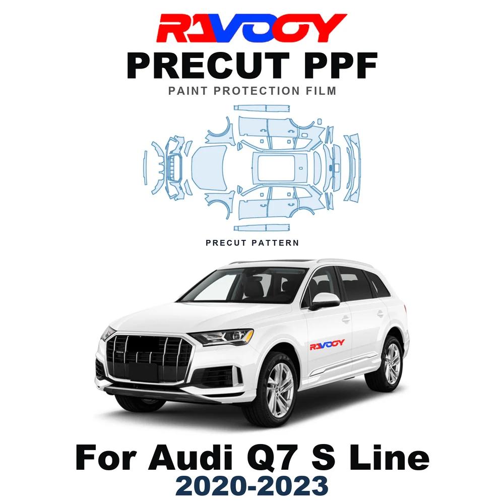 Precut PPF For Audi Q7 S Line 2020-2023 8.5mil TPU Paint Protection Film Hood Bonnet Bumper Headlight Self-Healing Clear Kit