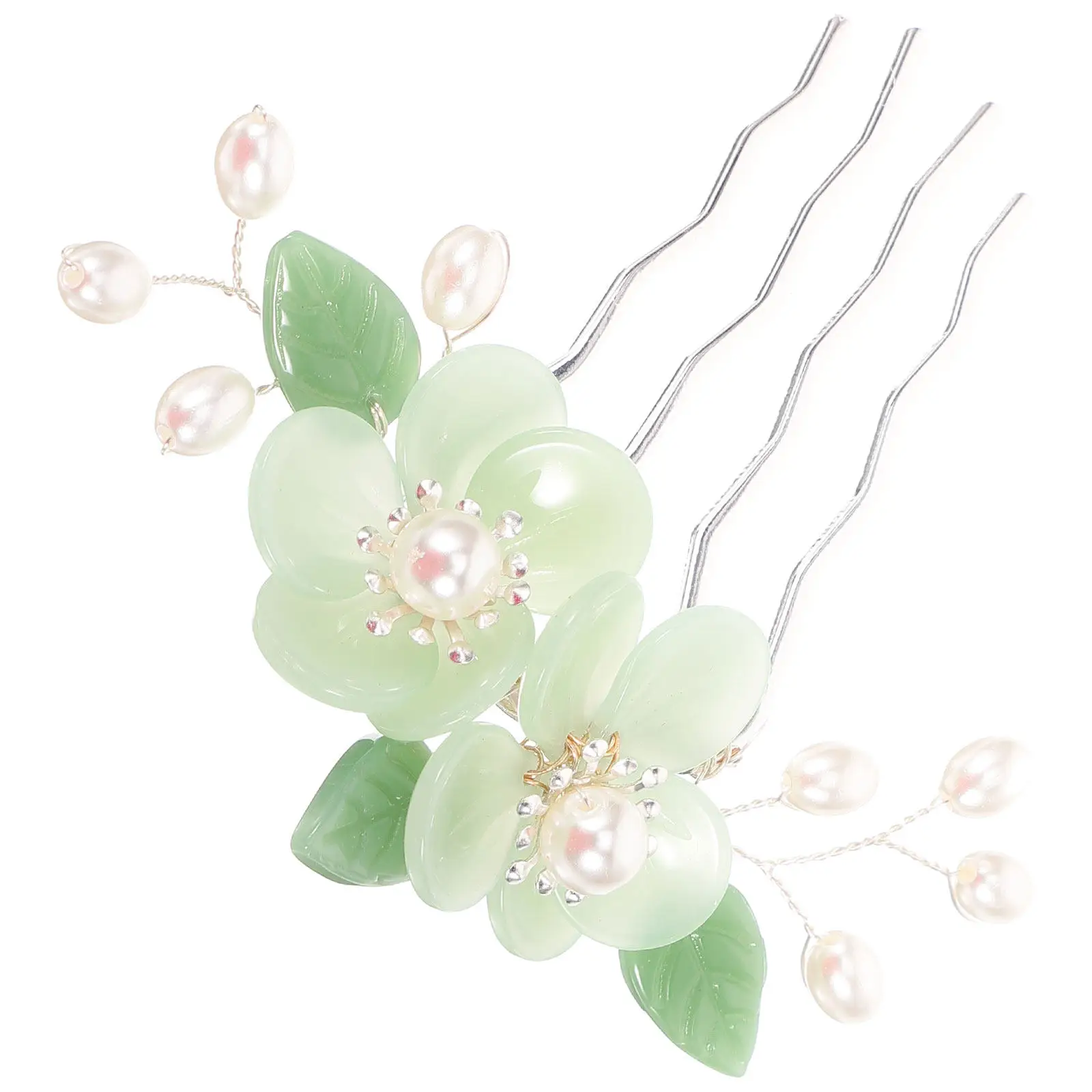 Vintage Chinese Style Flower Hair Comb for Women Bridal Wedding Banquet Hanfu Aesthetic Decorative Floral Inserted Comb
