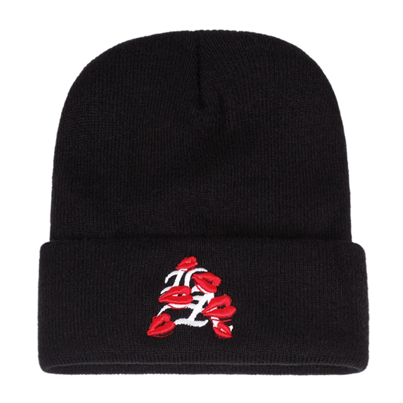 2025 جديد بسيط وعصري قبعة الفول نيويورك LA Lipprint المطرزة محبوك قبعة في الهواء الطلق الترفيه اليومي الهيب هوب قبعة بلا حدود قبعة #3