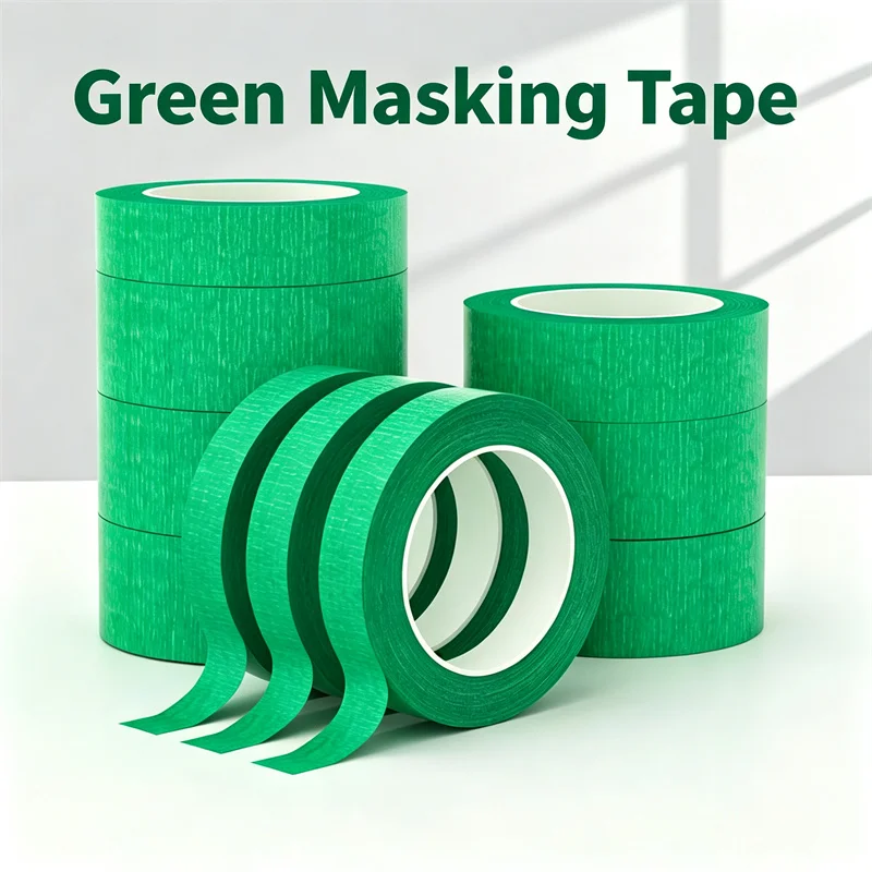 Green Masking Tape Heat-Resistant Residue-Free Easy-Tear Suitable Grid Layouts Art Projects And Marking For Automotive Paint