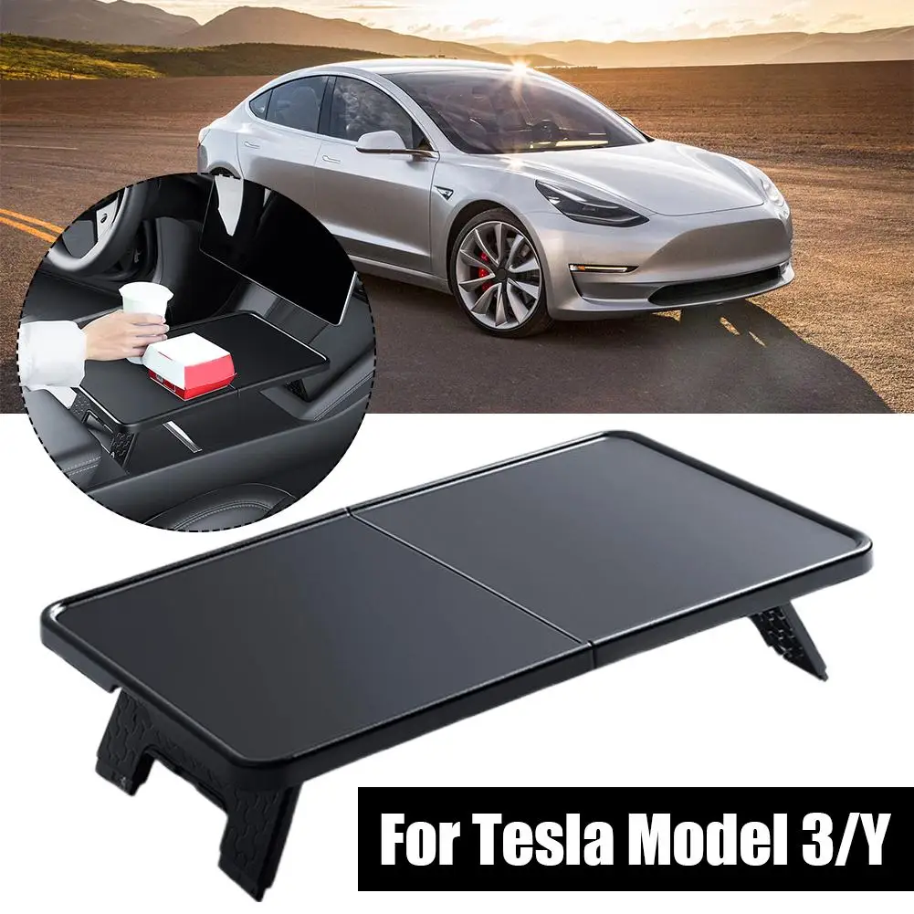 Center Console Food Tray Table For Tesla y 2021-2022 2023 Folding Central Control Small Table Board Dining Plate V0a9