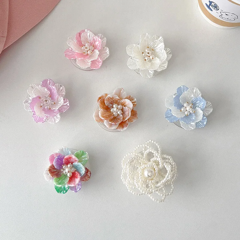 

Корейская 3D-подставка для телефона с цветочным дизайном, подушка безопасности, для iPhone, Samsung S26, Griptok, минималистичная наклейка на заднюю панель, выдвижной держатель-кронштейн