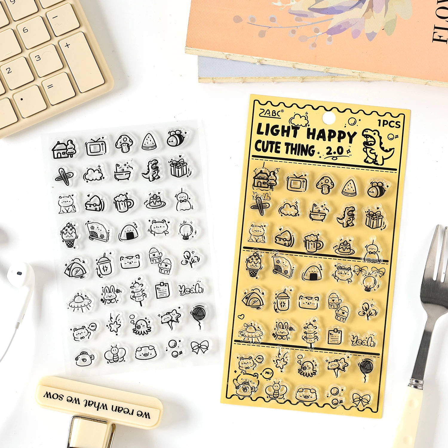 1Sheet Cute House 2.0 Series Kawaii Cartoon Sketching Style Silicone Seal DIY Diary Planner Handbook Scrapbook Cute Student Seal