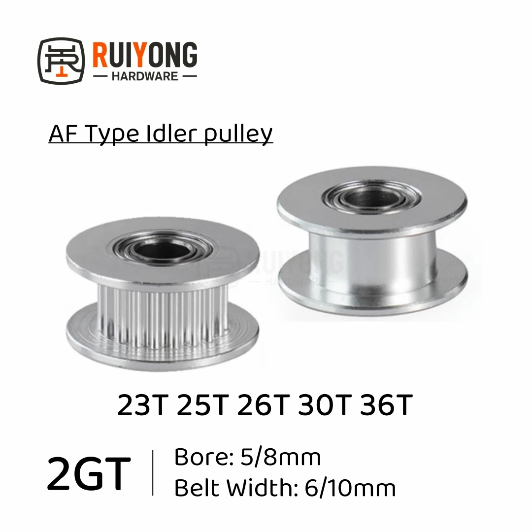 

2GT GT2 Timing Pulley idler pulley 23T25T26T30T36Teeth AF Type Bore 5/8mm Belt Width 6/10mm Belt bearing 3D printed parts