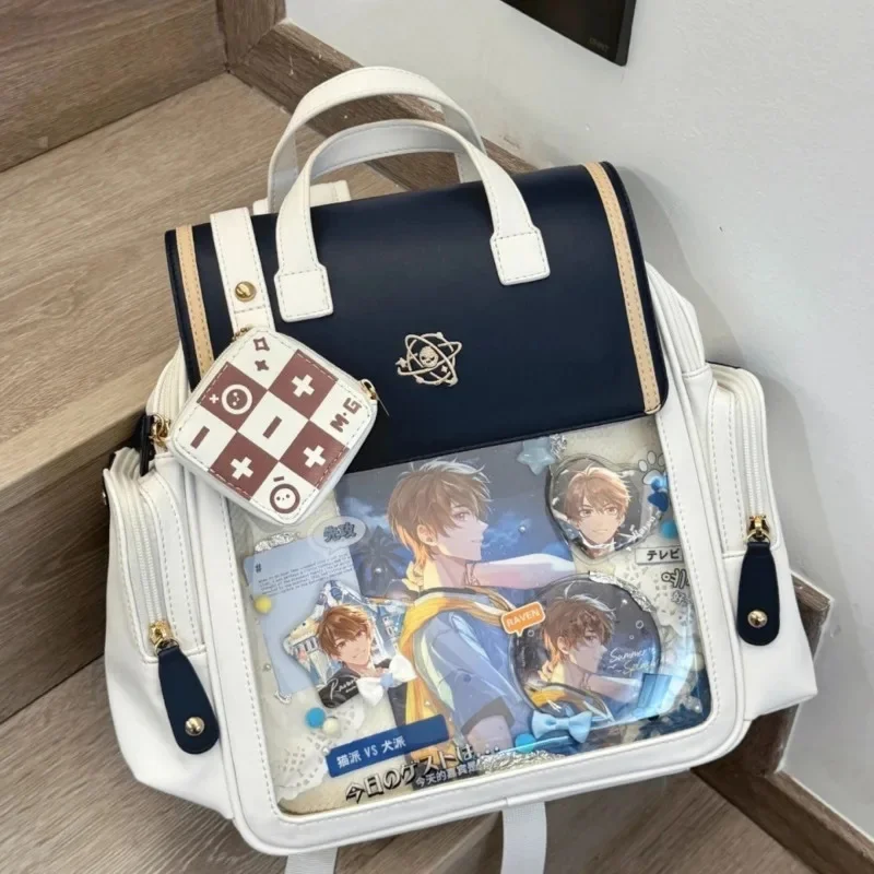 Y2k bonito vintage estético ita mochila feminina grande capacidade plutônio estudante mochila jk menina saco transparente moda preppy
