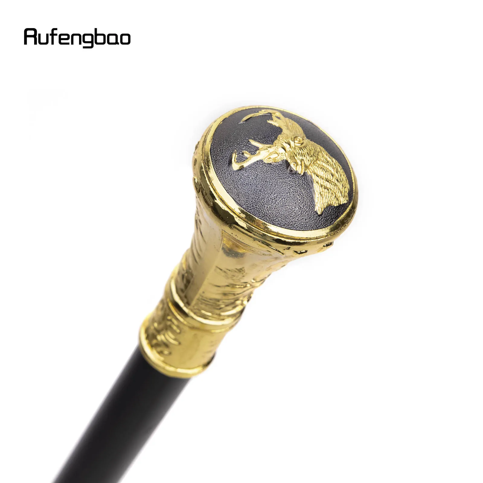 Gold Luxury Sika Deer Head  Relief Walking Cane Fashion Decorative Walking Stick Gentleman Elegant Cosplay Knob Crosier 93cm