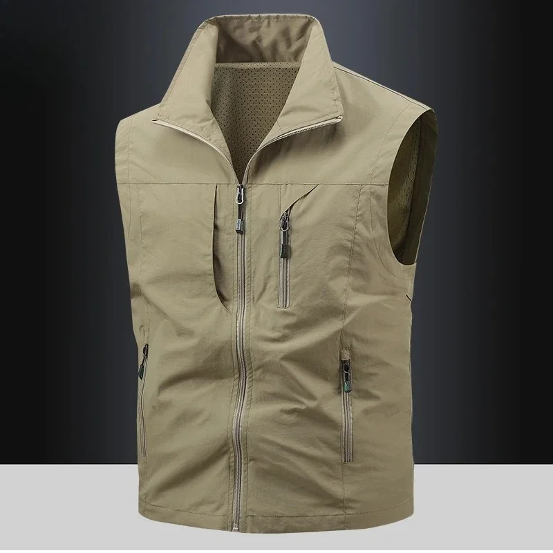 

Новый мужской осенний жилет без рукавов для отдыха на открытом воздухе, работы в сафари, рыбалки, путешествий, фотографии, пешего туризма, жилеты, мужские дышащие рабочие жилеты
