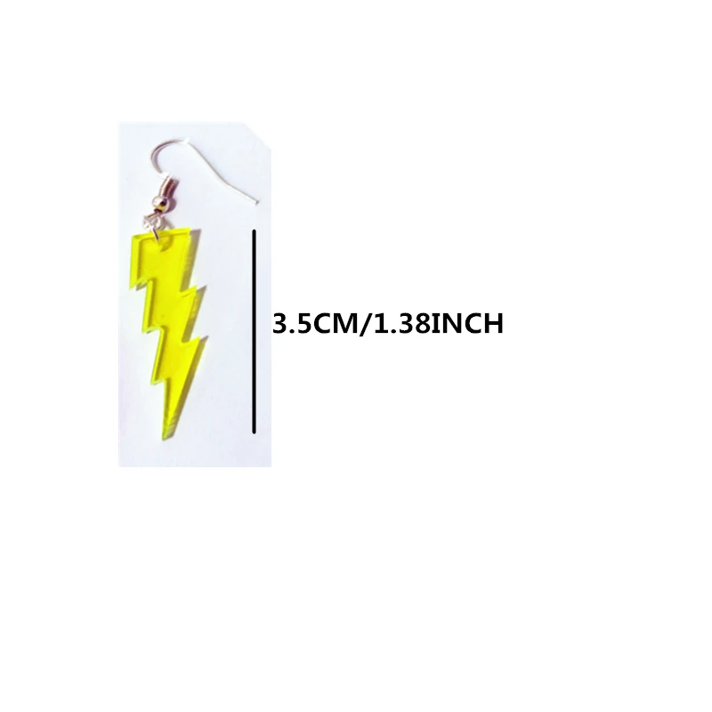 KUGUYS Trendy Geometric Hyperbole Small Lightning Jewelry Acrylic Drop Earrings for Women Fashion Accessories