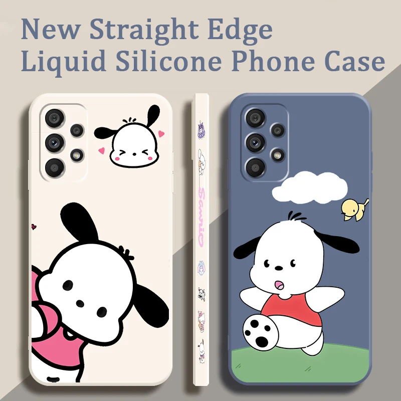 Sanrio Cartoon Pacha Dog Liquid Left Rope For Samsung A54 A53 A52 S A33 A32 A51 A71 A21S A13 A73 A72 A23 A12 5G 4G TPU