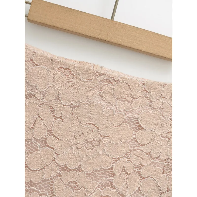  High Waist Skirt Vintage Summer Black Cute Pink Luxury Elegant Women's Skirts Kawaii Y2k Midi Beach White Lace Wrap