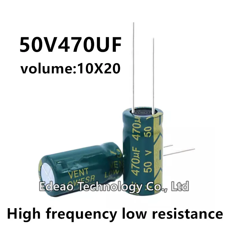 10pcs/lot 50V 470UF 50V470UF 470UF50V volume: 10X20 10*20 mm High frequency low resistance aluminum electrolytic capacitor