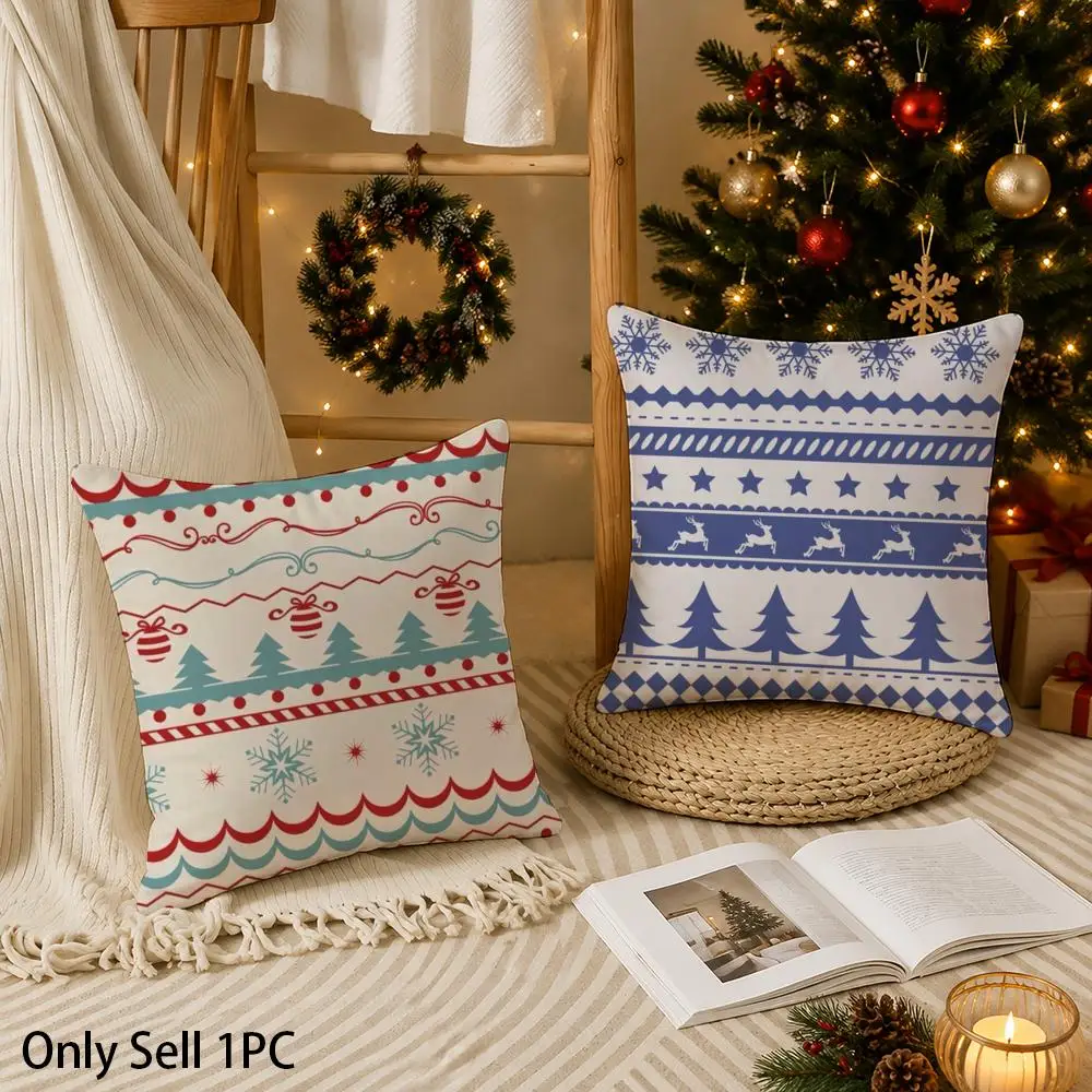 Christmas Collection Cushion Cover Plush Pillow Cover Soft Cushion Case Modern Home Decoration Sofa Bedroom Gift