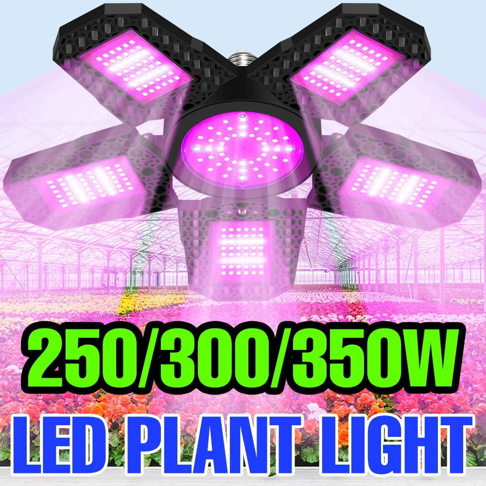 

Светодиодная лампа для выращивания растений 350 Вт, E27/E26, полный спектр, для гидропоники, теплиц, выращивания овощей и цветов