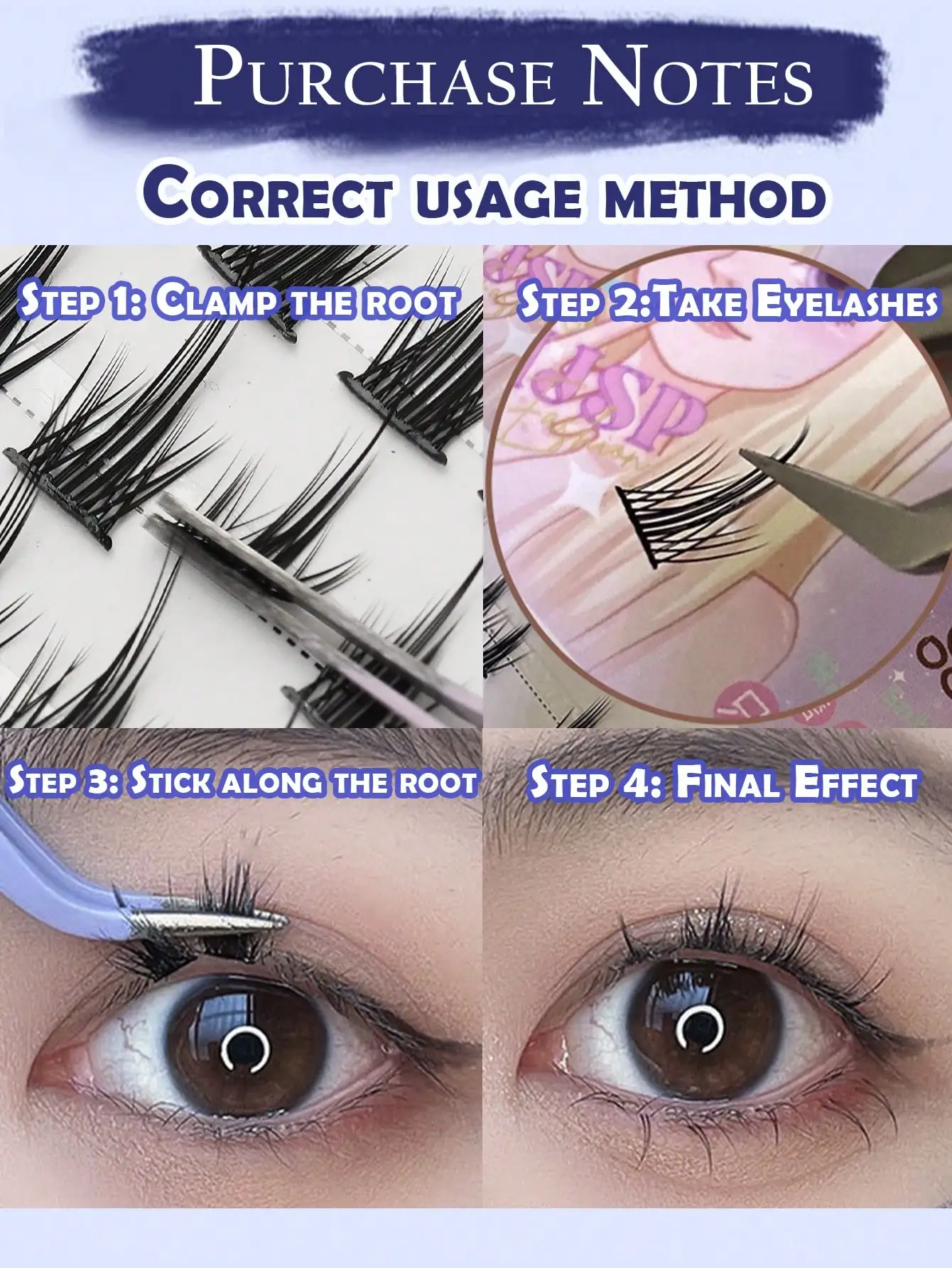 กลุ่มขนตาธรรมชาติ DIY ต่อขนตา ต่อขนตาบาง 3D คลัสเตอร์ขนตาแมว