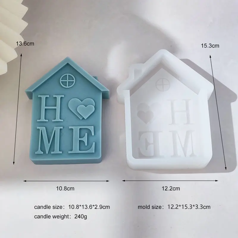 Large DIY Home House Candle Silicone Mold Love House Shape Cake Chocolate Silicone Mold Aromatherapy Candle Mold Home Decoration