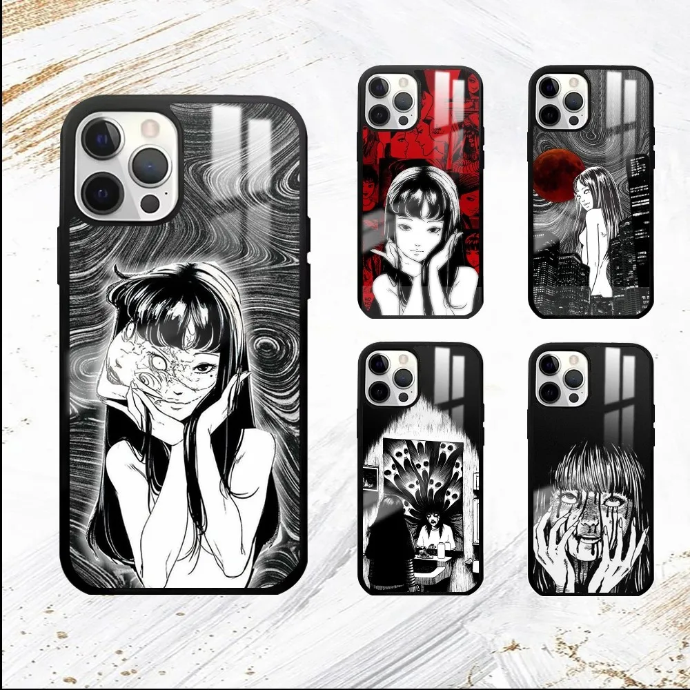 Horror Comic Junji Ito Tomie Tees Phone Case For iPhone 16 15 14 13 12 11 Pro Max Plus Mini PC Fashion High Quality mirror