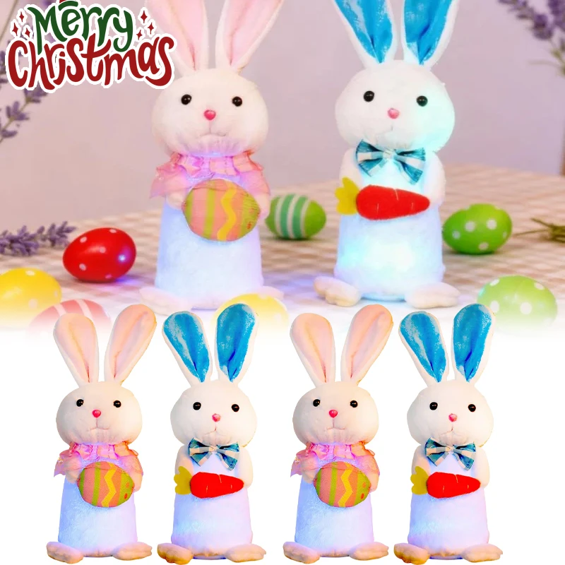 

Светящийся декор в виде кролика, очаровательный светящийся плюшевый кролик с мягкой подсветкой для праздничных вечеринок, праздничные домашние настольные дисплеи