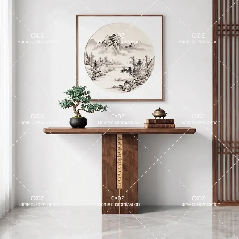 New Chinese-style solid wood entrance table Entry wall decoration entrance table End view table
