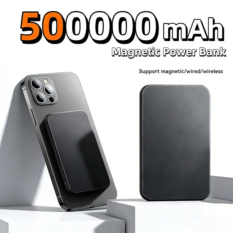 

Easy to carry 500000mAh Magnetic Power Bank Wireless PD 22.5W Fast Charger Auxiliary Battery For Magsafe iPhone 16 15 14 Xiaomi