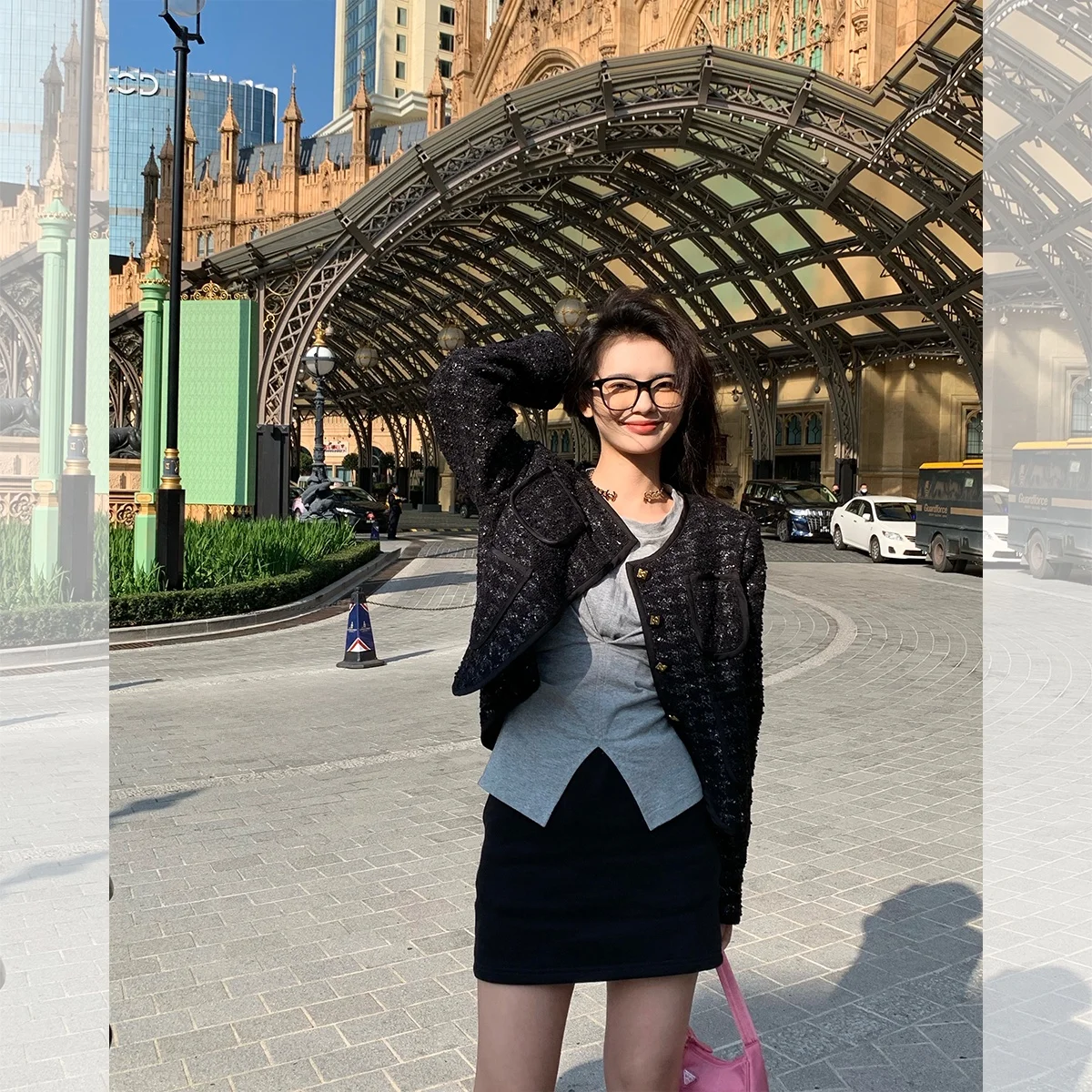 

Bluetique iny Small Fraance Jaet Vintage ort Outerwear Polyester Fabric Che Pattern Commute Sle Long Sve Slim Fit