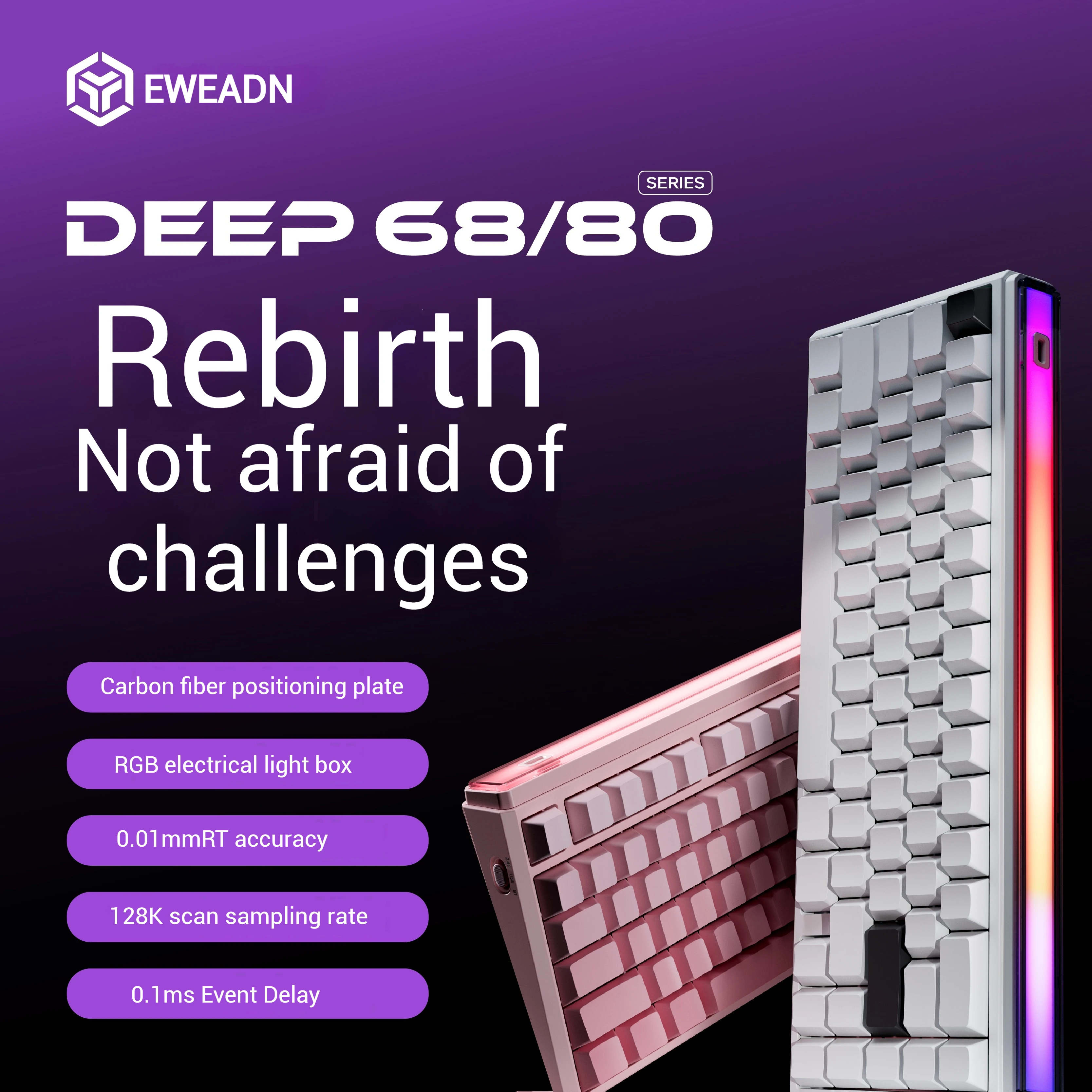 

EWEADN DEEP68 Magnetic Keyboard Wired Hot-Swap RGB Lightbox 8K 0.01mmRT Sandwich Custom E-sports Gaming Mechanical Keyboard