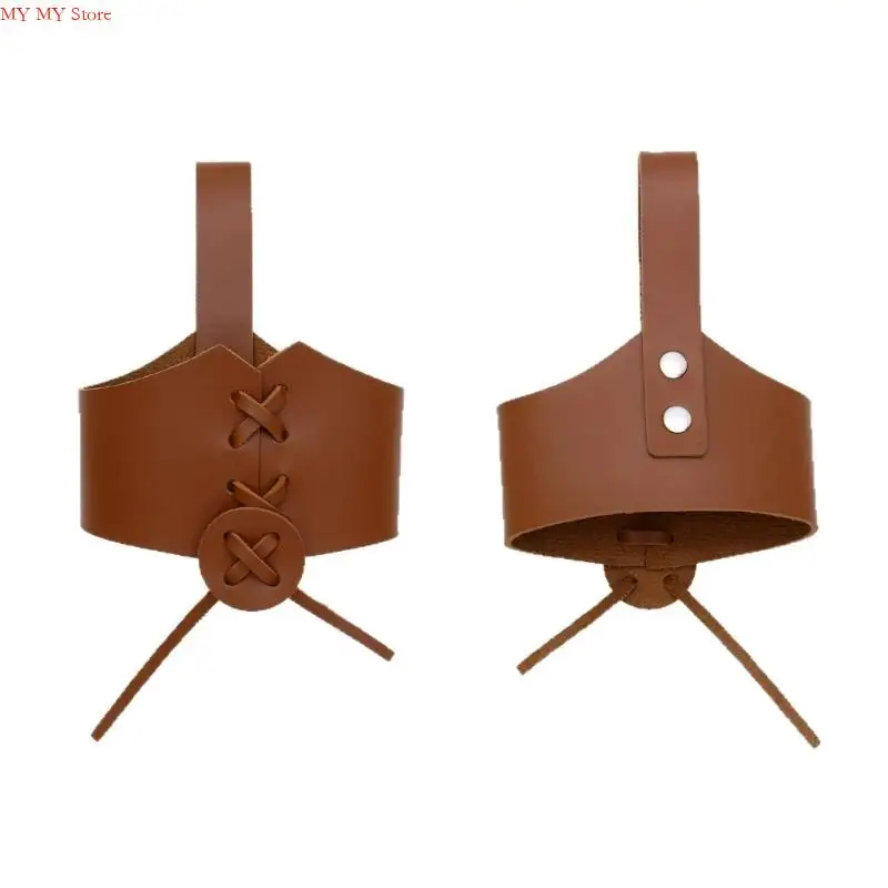 N1He Middeleeuwse PU Leather Case Historical Costume Prop Praktische re -enactmentuitrusting