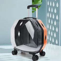 Portable Fashion Cat Trolley Case Dog Travel Transport Bag Transparent Wide View Handbag Outing Backpack Bubble Pet Box