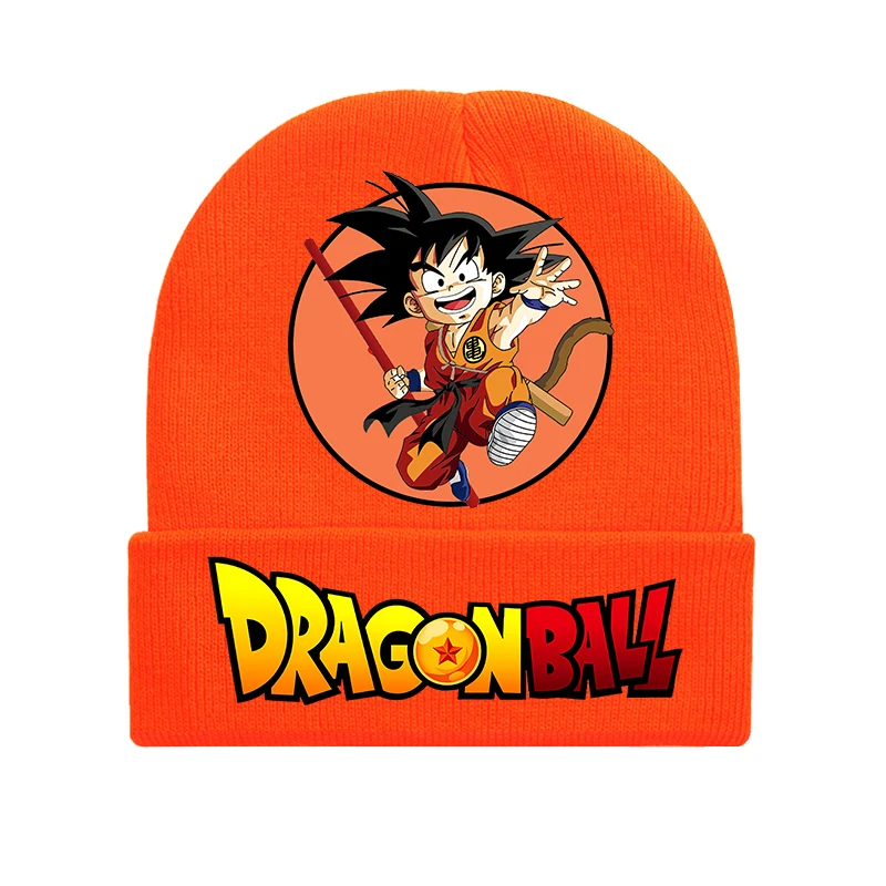 Child Knitted Hat Dragon Balles Anime Print Woolly Caps Boys Cartoon Winter Casual Warm Hats Outdoor Cycling Accessories Gifts