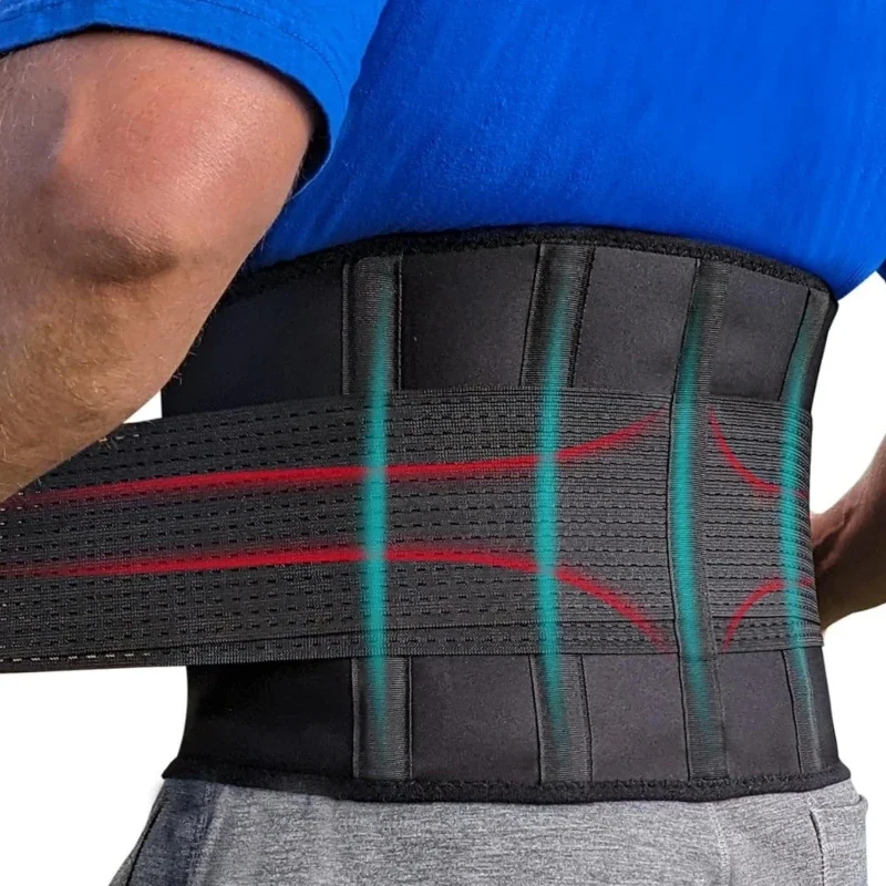 Moisture Wicking Lumbar Support Belt Steel Reinforced Design for Fitness Enthusiasts and Workers Waist Belt Support F19E
